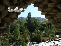 More than 900 tons of stones were used. Aksay gorge. The hermit’s fortress. Saints — Seraphim and Theognostus. Trans-Ili Alatau. Kazakhstan.