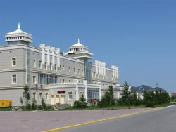 Altynkol railway station. "Khorgos - Eastern Gate". Kazakhstan - China.