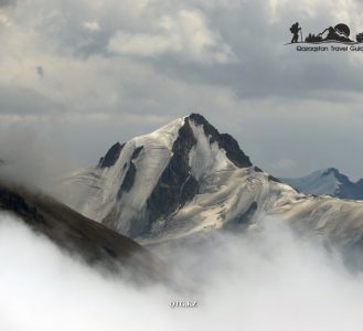 Peak «Young Guard» 4262 m. The Big Almaty gorge. Kazakhstan.