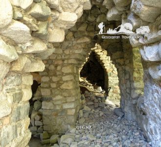 More than 900 tons of stones were used. Aksay gorge. The hermit’s fortress. Saints – Seraphim and Theognostus. Trans-Ili Alatau. Kazakhstan.