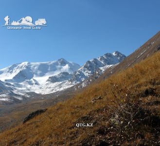 The mountain is unnamed 3807 m. The Turgen Gorge. Trans-Ili Alatau. Kazakhstan.