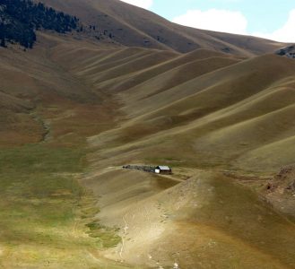Mountains Kor — Goo, the river Kor — Goo 2700 m. Kyrgyzstan.
