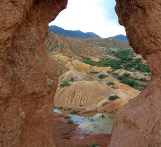 Mountains of Kyzylkunye 1750 m. Lake Issyk-Kul. Kyrgyzstan.