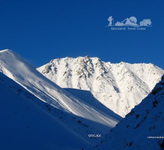 View from the east. The Great Almaty Peak 3681 m. Zailiysky Alatau Kazakhstan.