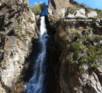 Medvezhy Waterfall 30 m., Turgen gorge. Trans-Ili Alatau Kazakhstan.