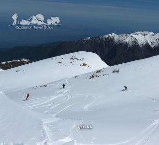 Freeride, in May from the Mountain of Tourists 3954 m. Zailiysky Alatau Kazakhstan.